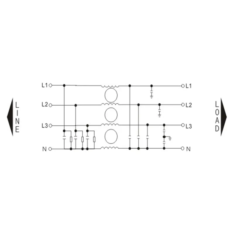 Multi-stage EMI FILTER Circuit Diagram
